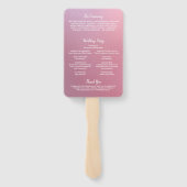 Elegant Glitter Roos Goud Foto Trouwprogramma Handwaaier (Achterkant)