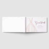 Elegant glitter roos goudroze jurk quinceañera g gastenboek (Volledig)