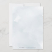 Elegant glitter script blue floral 2de verjaardag kaart (Achterkant)