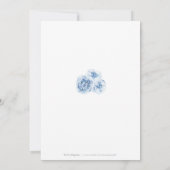 Elegant glitter script blue floral Quinceanera Kaart (Achterkant)