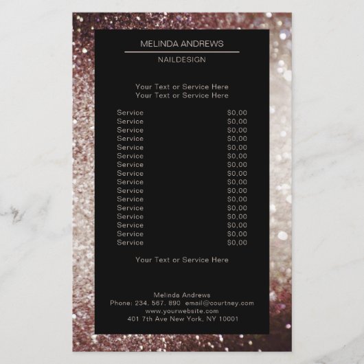 Elegant Glitter Silber Rost Flyer (Voorkant)