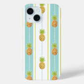 Elegant Glitter Tropical Pineapple Stripes Pattern Case-Mate iPhone Case (Achterkant)