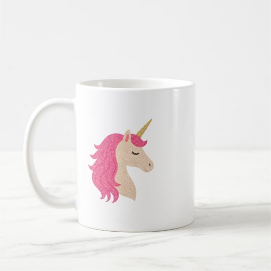 Elegant Glitter Unicorn with Sparkle Style Koffiemok (Links)