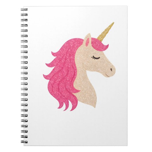 Elegant Glitter Unicorn with Sparkle Style Notitieboek (Voorkant)