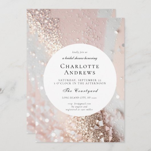 Elegant glitter Vrijgezellenfeest Kaart (Voorkant / Achterkant)