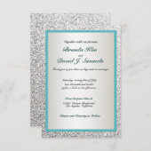 Elegant Glitter Wedding Invitation Kaart (Voorkant / Achterkant)