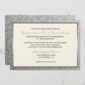 Elegant Glitter Wedding Invitation Kaart (Voorkant / Achterkant)