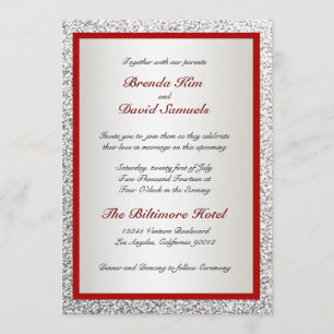 Elegant Glitter Wedding Invitation Kaart