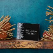 Elegant Glittery Black/Silver Glamor Fotoplaat (Zijkant)