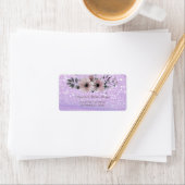 Elegant Glittery Bokeh Floral Wedding Label (Insitu)