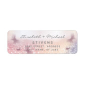 Elegant glittery butterfly script bruiloft label (Voorkant)