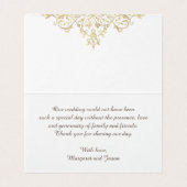 Elégant Glittery Golden Merci Cartes (Inside Unfolded)