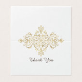 Elégant Glittery Golden Merci Cartes (Outside Unfolded)