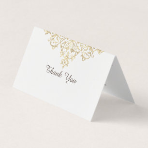 Elégant Glittery Golden Merci Cartes