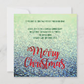 Elegant Glittery Kerstmis op Kerst Square Invite Kaart (Achterkant)