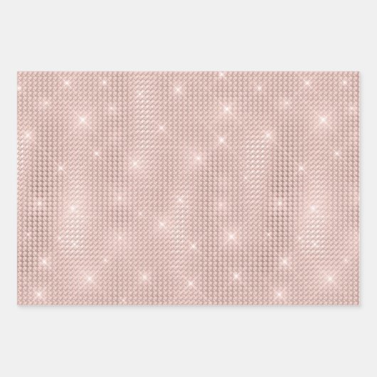 Elegant Glitzy Girly Blush Pink and Silver Inpakpapier Vel (Voorkant 3)