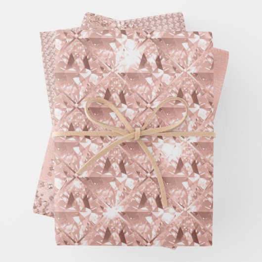 Elegant Glitzy Girly Blush Pink and Silver Inpakpapier Vel (In situ)