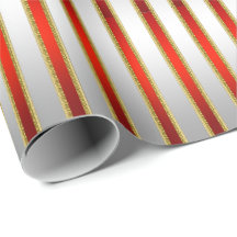 Elegant Glitzy Shiny Silver en Red Stripes