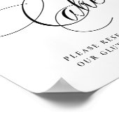 Elegant Gluten Free Cake Black Calligrafie | Tabel Poster (Hoek)