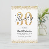 Elegant Gold 30e verjaardag Kaart (Staand voorkant)