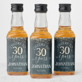 Elegant Gold 30th Birthday Scriptt Likeurfles Etiket (Flessen)