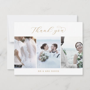 Elegant Gold 3 Fototemplate Hartelijk dank Bedankkaart