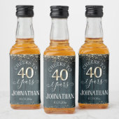 Elegant Gold 40th Birthday Scriptt Likeurfles Etiket (Flessen)