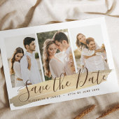 Elegant Gold 4 Foto bewaart de datum van huwelijk Save The Date