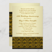 Elégant Gold 50e anniversaire Mariage Invitations (Devant / Derrière)