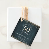 Elegant Gold 50th Birthday Script Bedankjes Labels (In situ)
