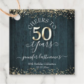 Elegant Gold 50th Birthday Script Bedankjes Labels (Voorkant)