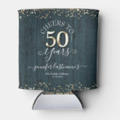 Elegant Gold 50th Birthday Script Blikjeskoeler (Voorkant)