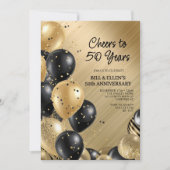 Elegant Gold 50th Wedding Jubileum Kaart (Voorkant)