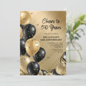 Elegant Gold 50th Wedding Jubileum Kaart (Staand voorkant)