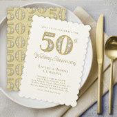 Elegant Gold 50th Wedding Jubileum Kaart
