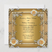 Elegant Gold 50th Wedding Jubileum Party Kaart (Achterkant)
