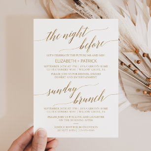 Elegant Gold 5x7-inch repetitie Dinner & Sunday Br Kaart
