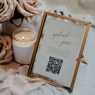 Elegant Gold 5x7-inch tabelnummer met Photo QR-cod