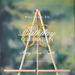 Elégant Gold 60th Birthday Party Welcome