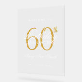 Elégant Gold 60th Birthday Party Welcome (Angle)