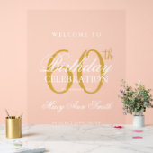 Elégant Gold 60th Birthday Party Welcome (Mariage)