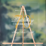 Elégant Gold 70th Birthday Party Welcome<br><div class="desc">Célébrez un âge marquant avec style! Cette fête de 70e anniversaire bienvenue acrylique signe est une excellente façon de lancer vos festivités. Non seulement il sert de décor charmant, mais c'est une belle façon d'accueillir vos invités. Fabriqué à partir d'acrylique de haute qualité et durable, ce panneau peut résister aux...</div>