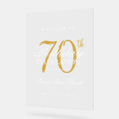 Elégant Gold 70th Birthday Party Welcome (Angle)