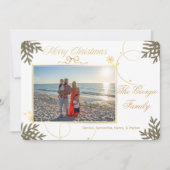 Elegant Gold Abstrait photo carte de Noël (Devant)