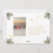 Elegant Gold Abstrait photo carte de Noël (Dos)