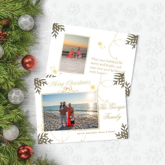 Elegant Gold Abstrait photo carte de Noël