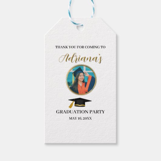 Elegant Gold Afstuderen Cadeaulabel (Voorkant)