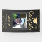 Elegant Gold Afstuderen Class of 2022 Photo Spandoek (Horizontaal)