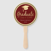 Elegant Gold Afstuderen Foto Handwaaier (Voorkant)