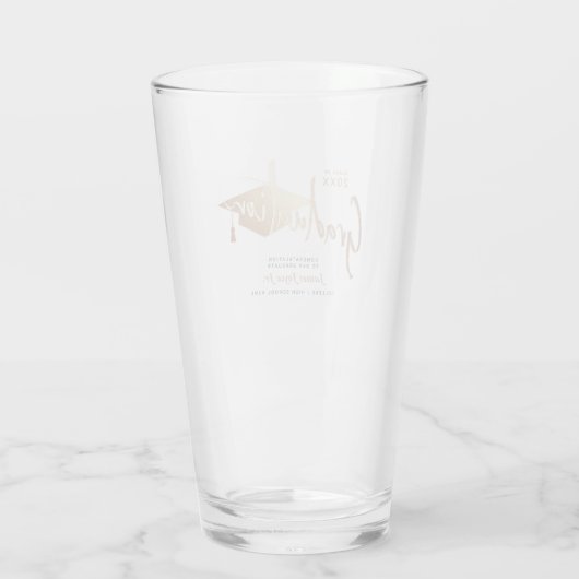 Elegant Gold Afstuderen Script Beer Glas (Achterkant)